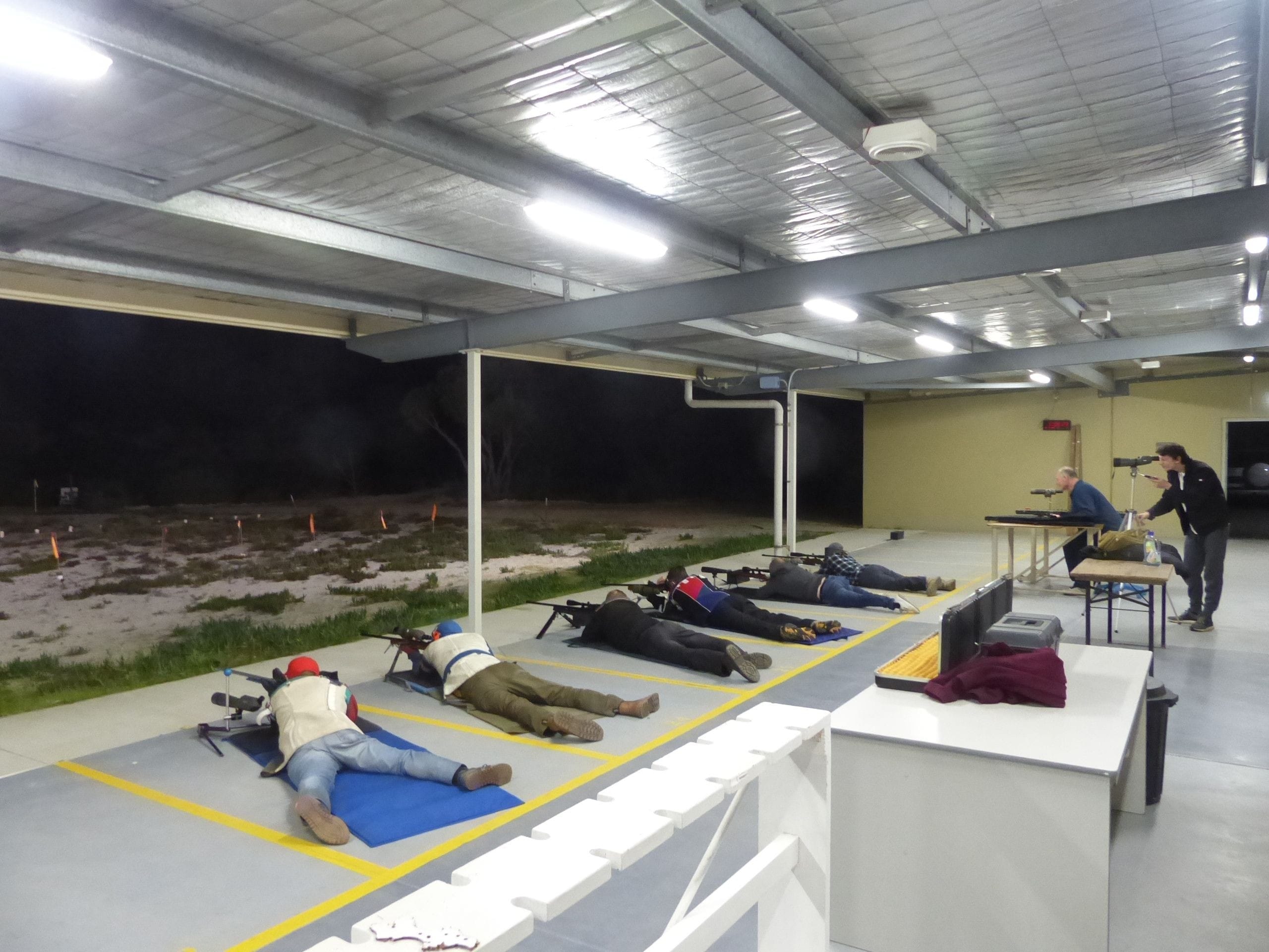 Prone shooters taking aim during a recent Wednesday night Club shooting ...